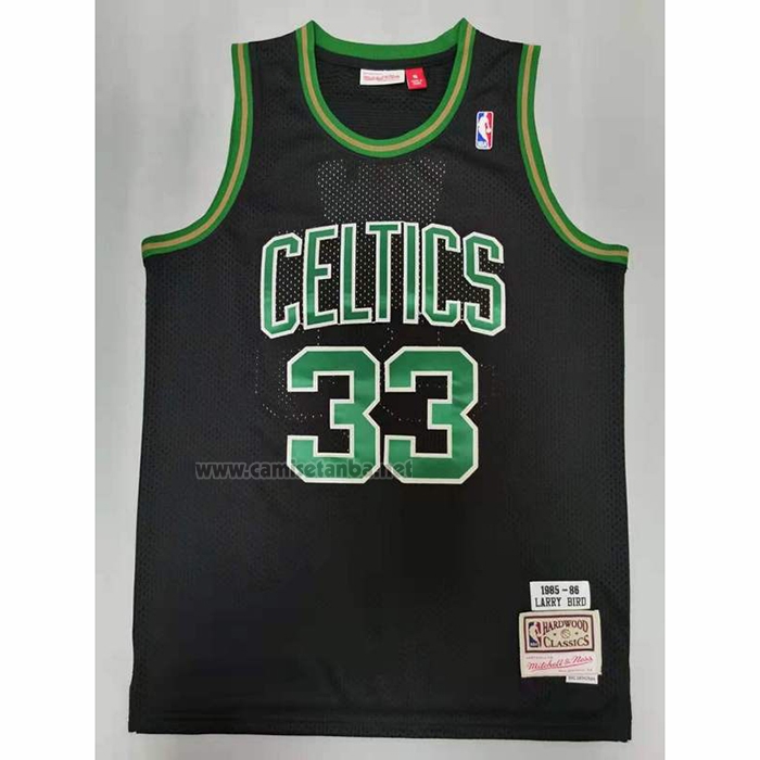 Camiseta Boston Celtics Larry Bird #33 Mitchell & Ness 1985-86 Negro